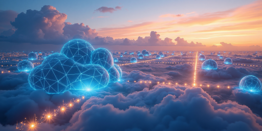 知名科技公司logo，绿色配色，云服务图案